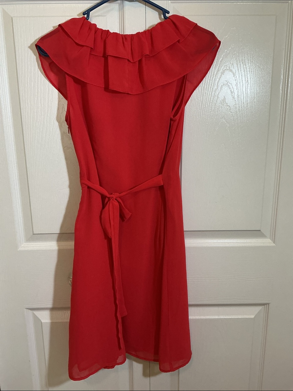 Francesca's Collections Red Ruffle-Front Mini Dress - Picture 8 of 11